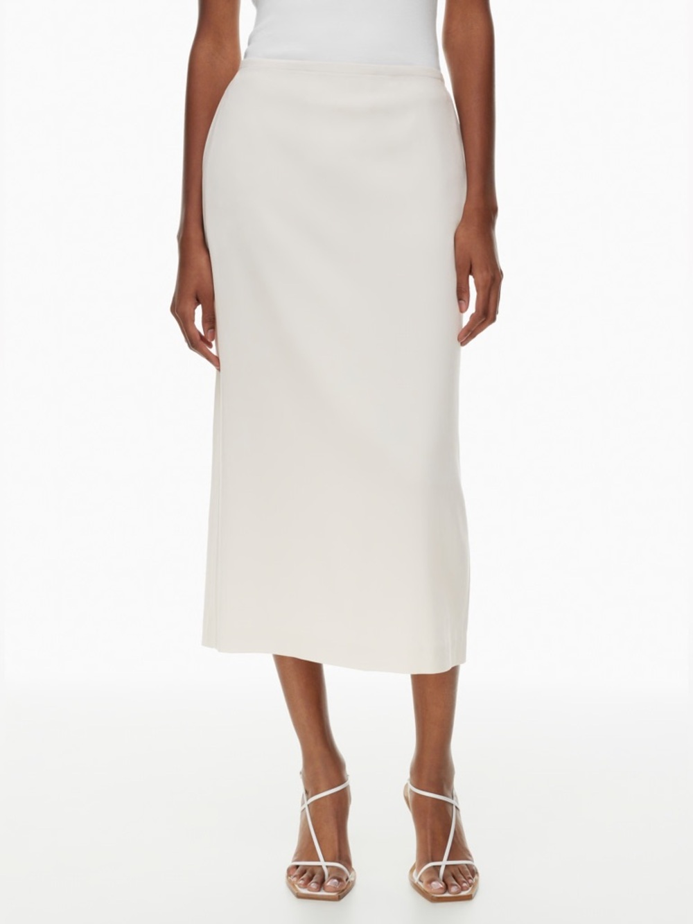 NWT Babaton Immaculate Midi Skirt in Matte Pearl | Medium